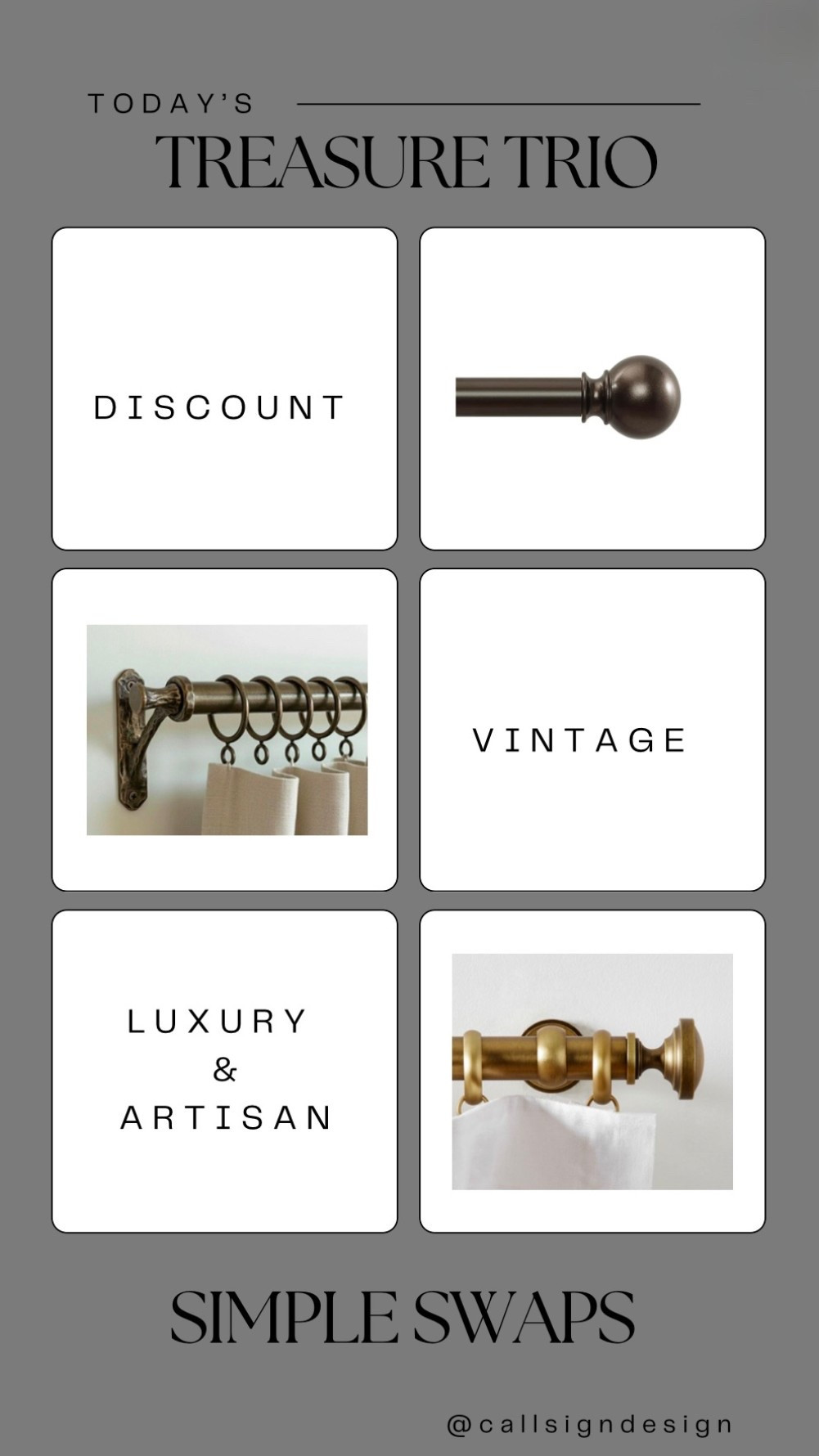 A classic curtain rod with warm metal detailing that quietly elevates the room. One of those finishing touches that brings cohesion, character, and a sense of intention to the space.

#CallSignDesign #Vintage #Luxury #InteriorDesign #InteriorDecorating #Elegance #Chandelier #OldWorldCharm #DesignStyle #CastleCore #OldWorldCharm  #SimpleSwaps