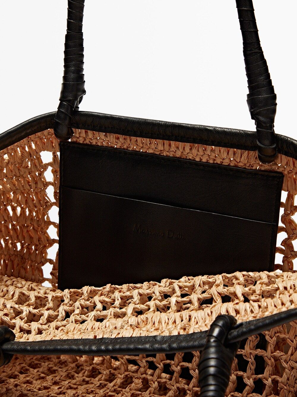 Open-knit raffia mini tote bag | Massimo Dutti (US)