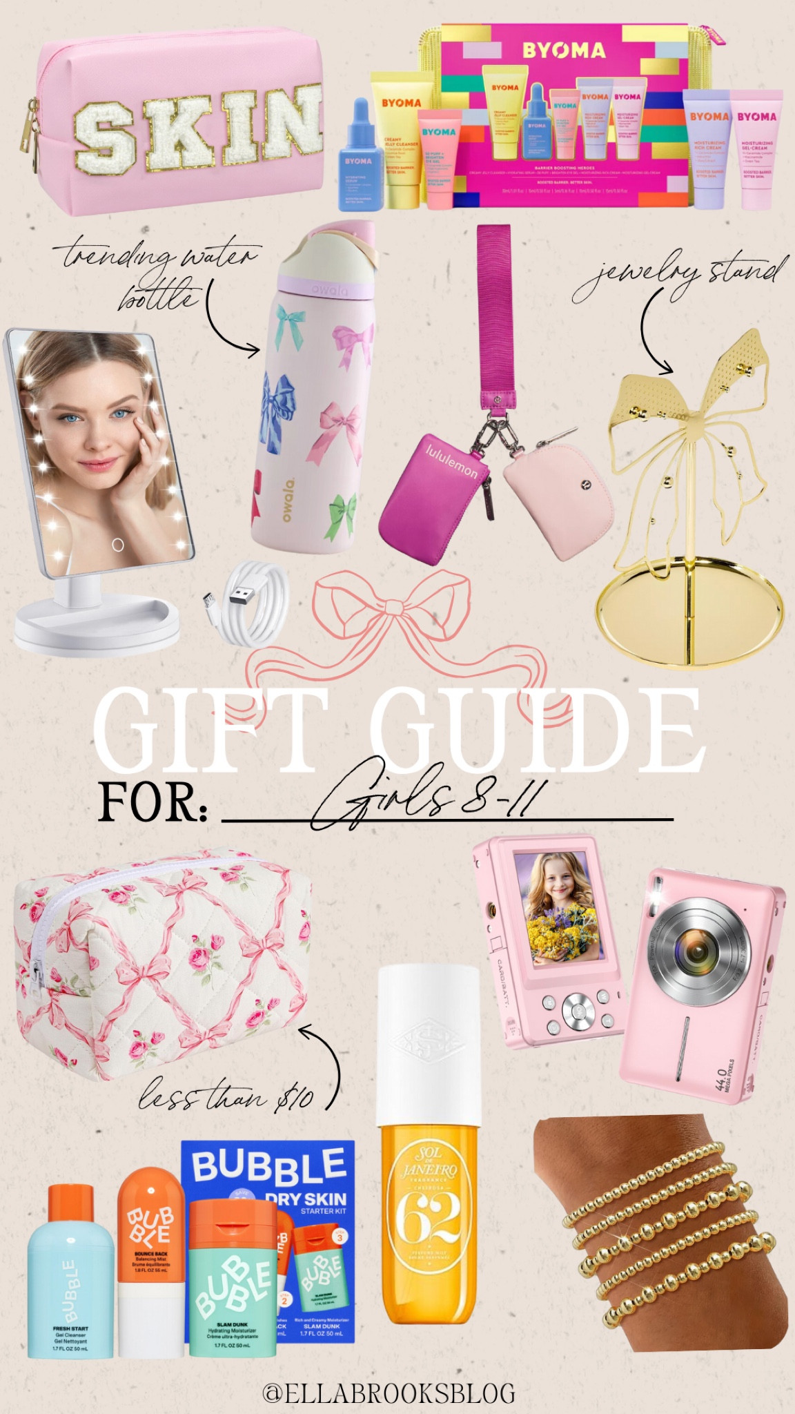 Gift guide for: girls 8-11


Holiday gift guide, Christmas gift guide, tween gifts, bow water bottle, amazon makeup bag, tween skincare, gifts for her
Kids girl wishlist 

#LTKGiftGuide #LTKBeauty #LTKHoliday