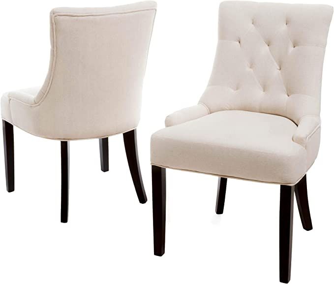 Christopher Knight Home Hayden Tufted Fabric Dining / Accent Chairs, 2-Pcs Set, Beige | Amazon (US)