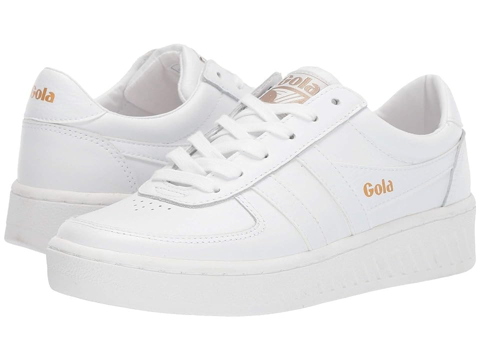 Gola Grandslam Leather Women's Shoes White/White/White : 10 B - Medium | Zappos