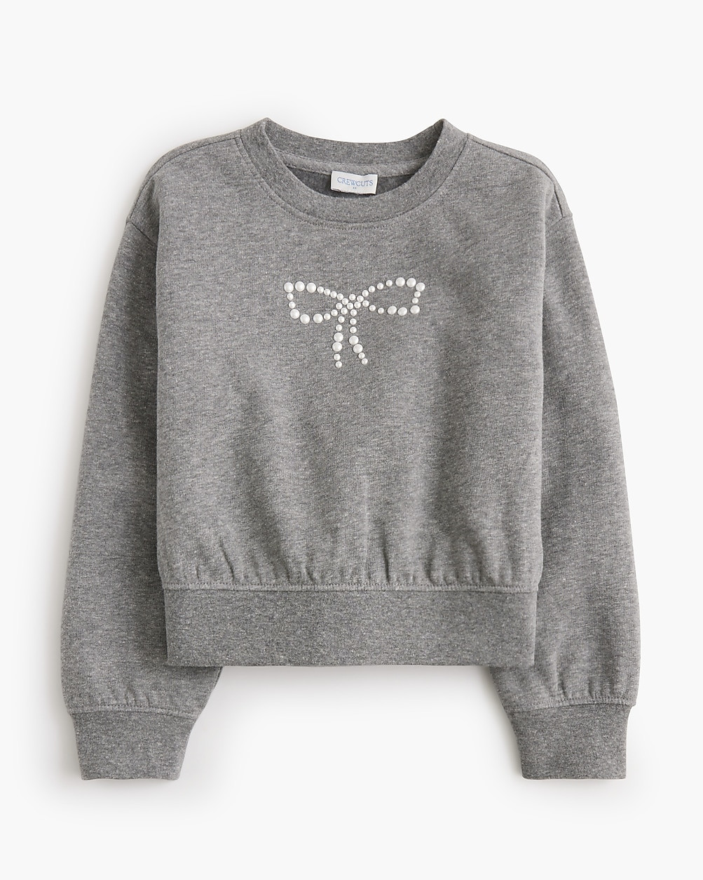 Girls' pearl-bow crewneck sweatshirt | J.Crew Factory