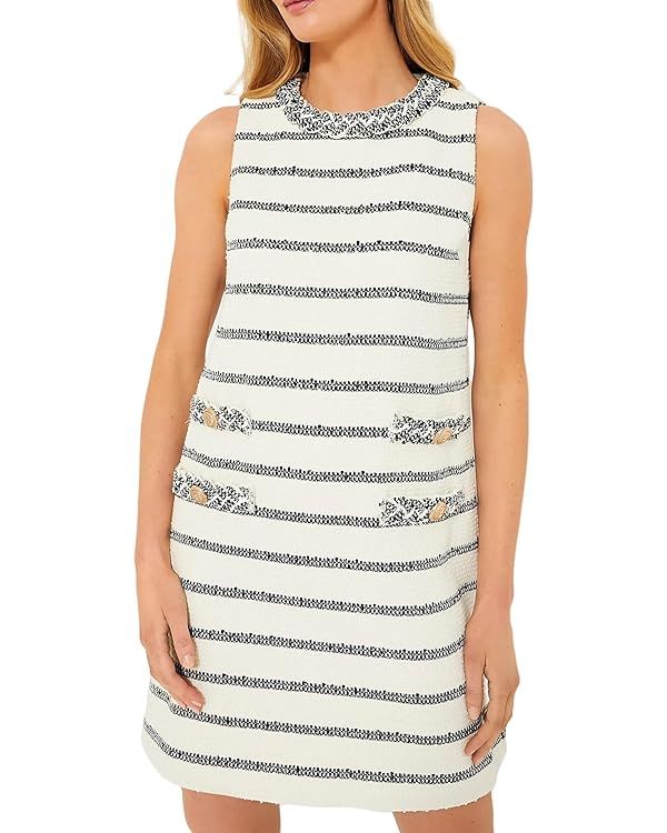 EZAPINE Womens Tweed Dress Summer Sleeveless Classic Elegant A Line Shift Mini Jackie O Dress for... | Amazon (US)