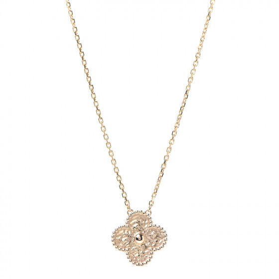 VAN CLEEF & ARPELS 18K Rose Gold Vintage Alhambra Pendant Necklace | Fashionphile