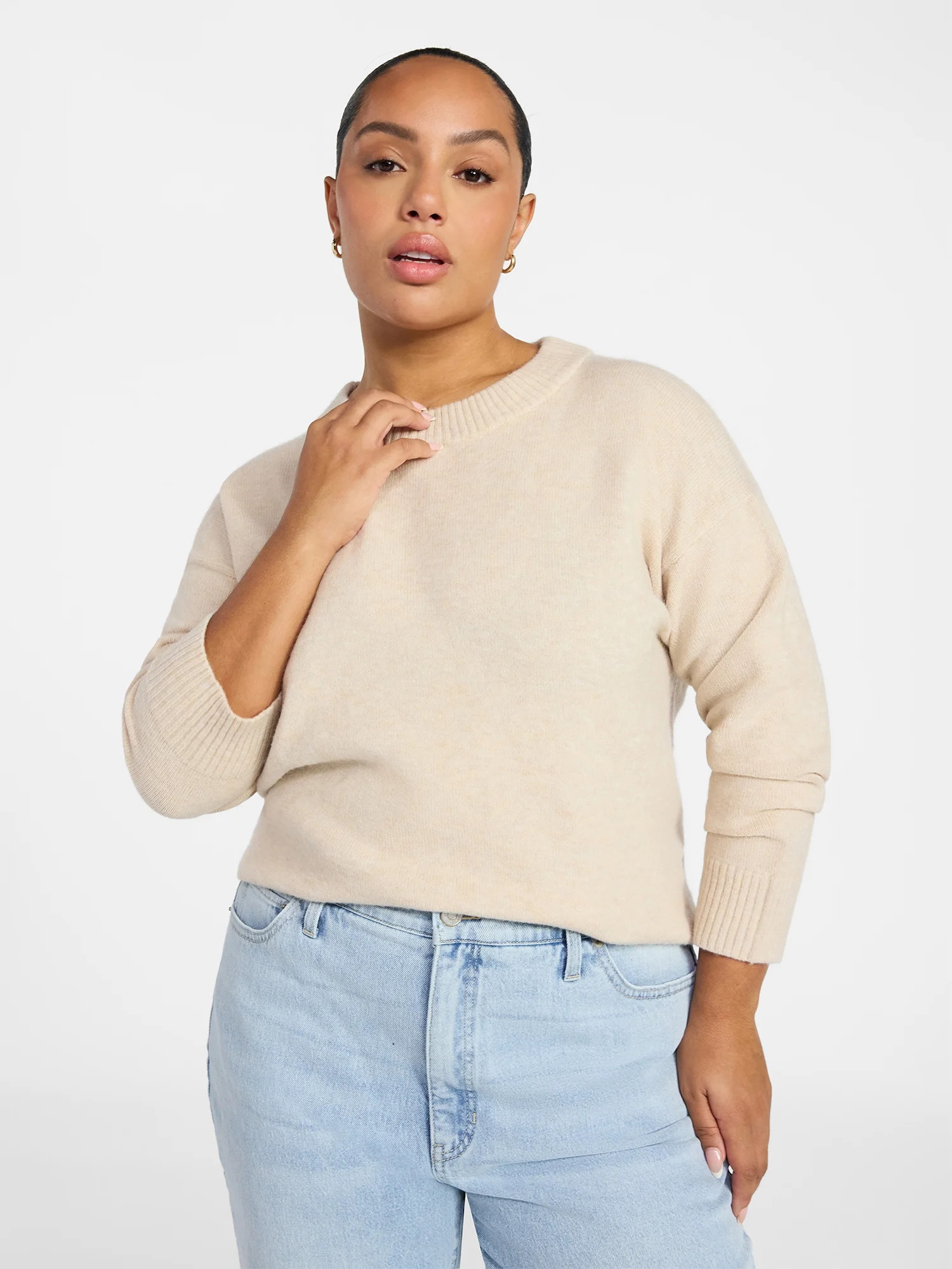Terra & Sky Women's Plus Size Crewneck Pullover Sweater, Size 0X-5X | Walmart (US)