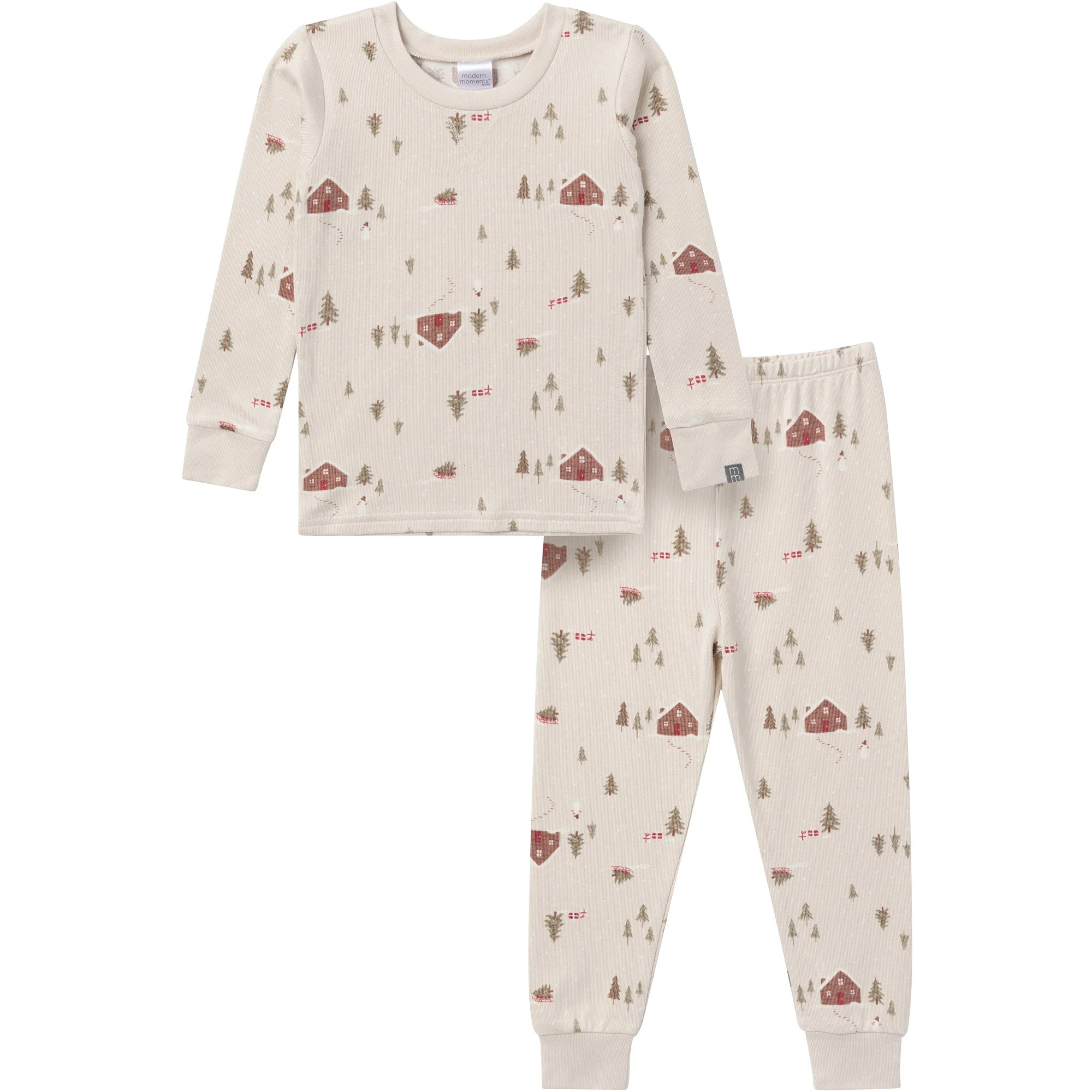 Modern Moments by Gerber Gender Neutral Tight Fitting Christmas Pajama Set, 2-Piece, Sizes 12 Mon... | Walmart (US)