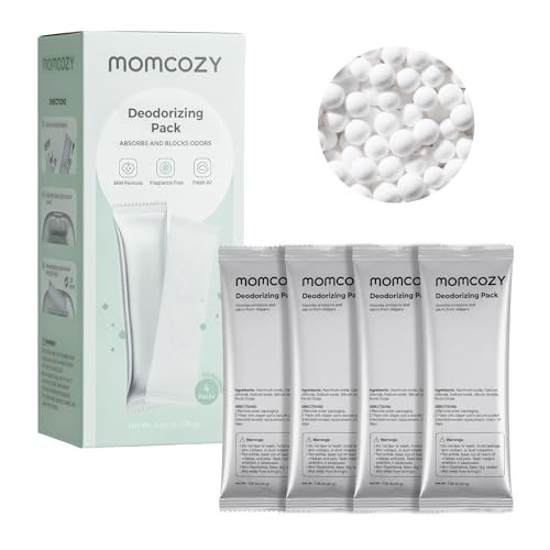 Momcozy Diaper Pail Deodorizer Refills, 4 Packs Mineral-Based Odor Control Bags, Fragrance-Free Odor Absorber Packs for Momcozy Diaper Pail, Trash Bins, Shoe Cabinets, Gym Bags & Cat Litter Boxes | Amazon (US)