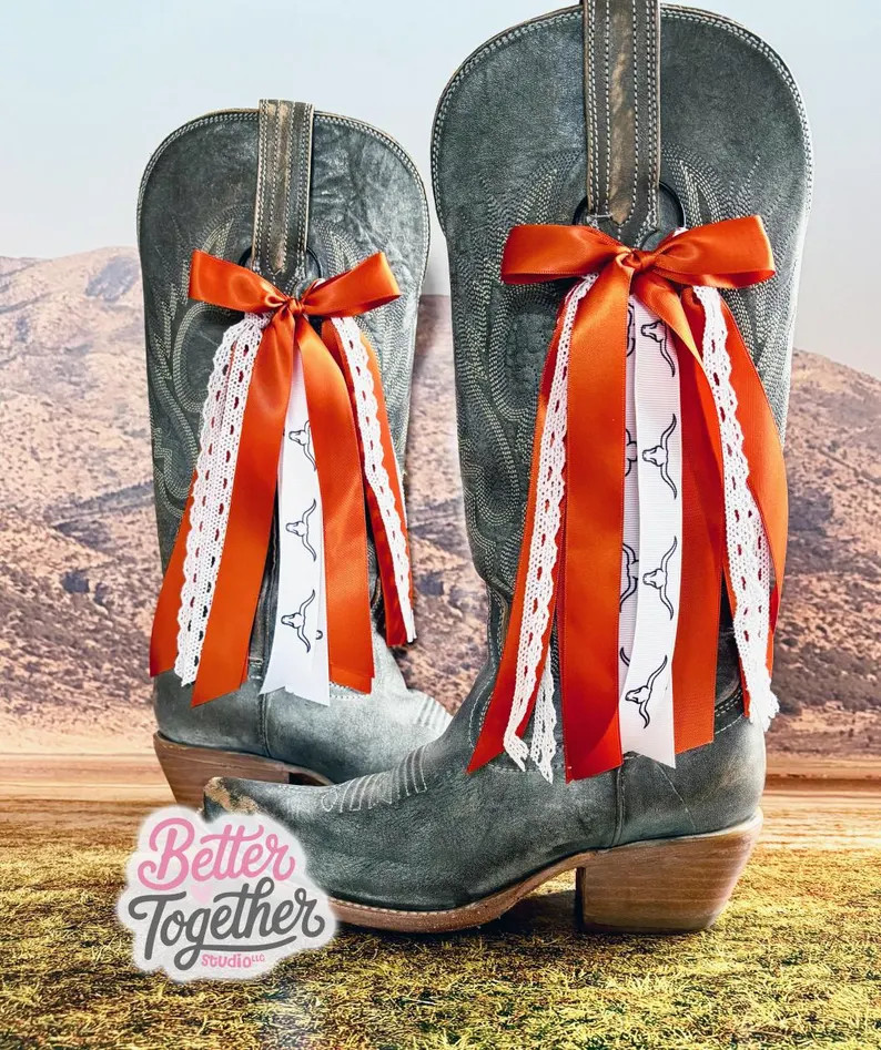 TRENDING College Inspired Boot Bows | Boot Bows | GameDay Boot Bows | Texas Boot Bows I Graduatio... | Etsy (Global)