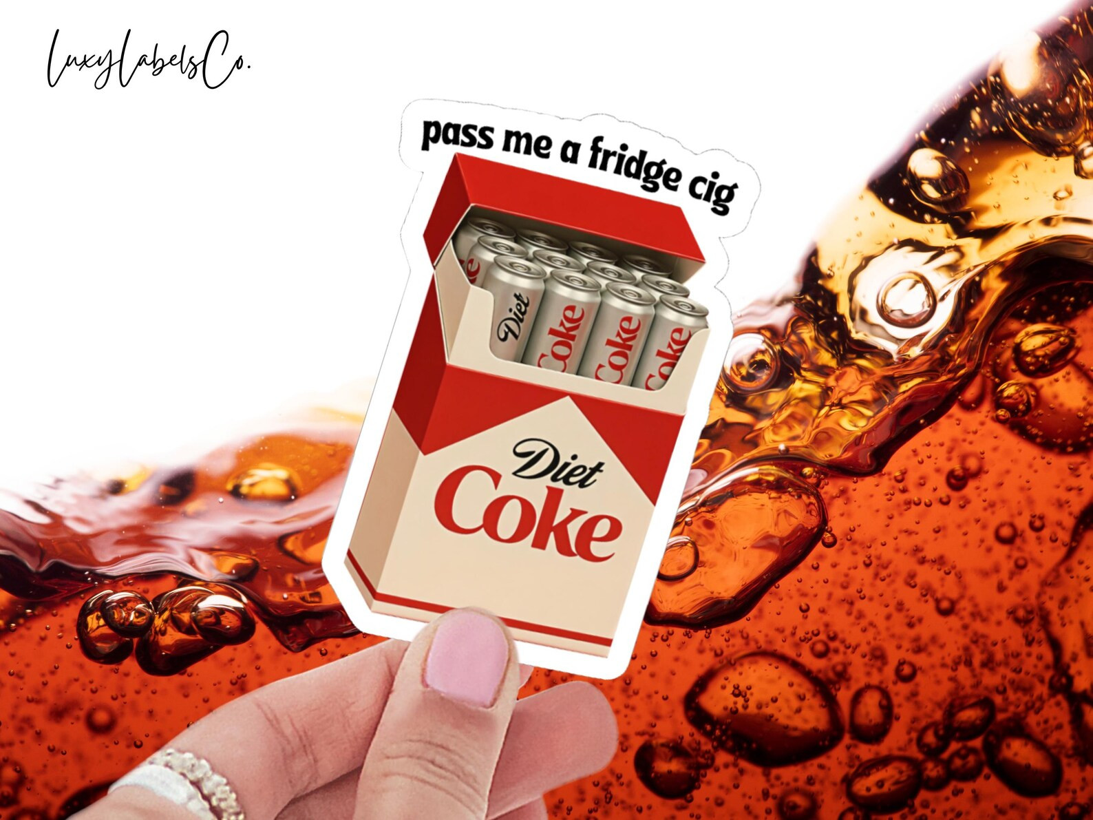 Pass Me A Fridge Cig Holographic Sticker: Funny Diet Coke Caffeine Addiction Waterproof Vinyl Sti... | Etsy (US)