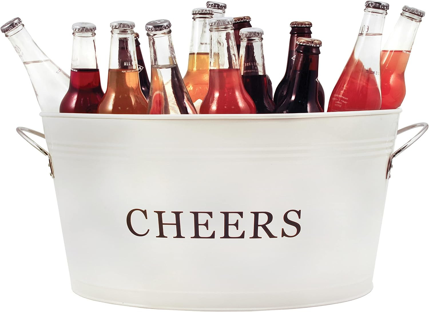 Twine Rustic Farmhouse Decor Ice Bucket And Galvanized Cheers Tub, 6.3 gallons, cream | Amazon (US)