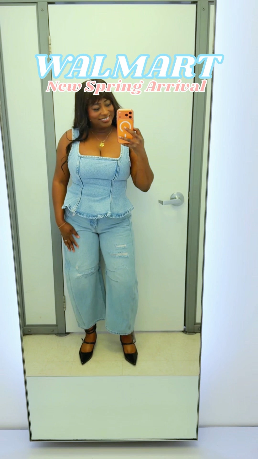 This denim peplum top is structured, comfortable and cute! Size up for the the perfect fit. 

#LTKmomlife #LTKSaleAlert #LTKootd
