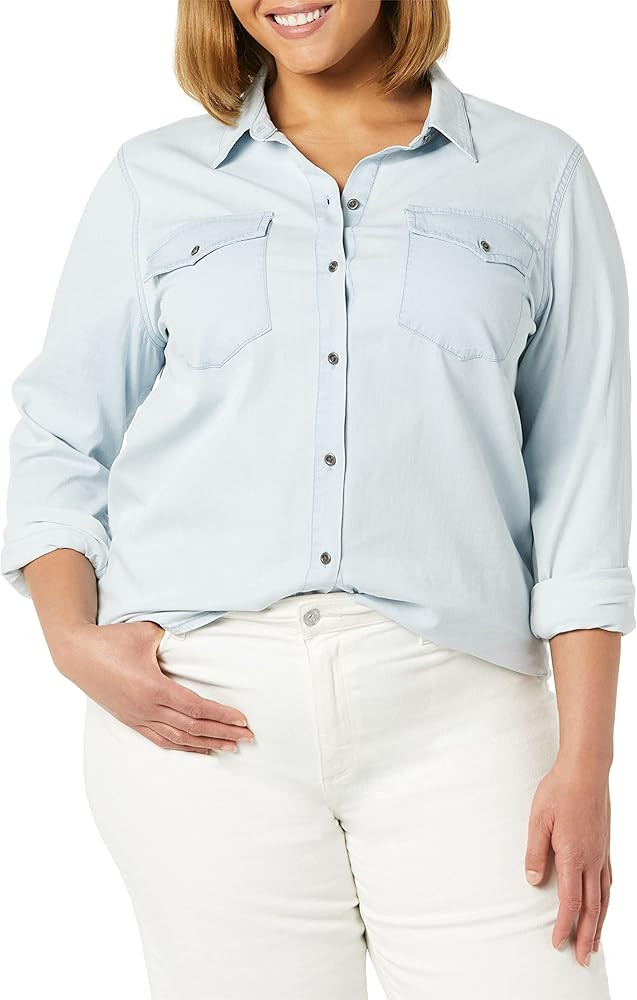 Goodthreads Women's Denim Long-Sleeve Shirt | Amazon (US)