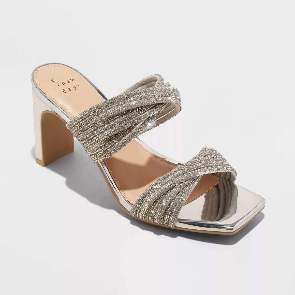 Women's Tammy Rhinestone Heels - A New Day™ Silver | Target