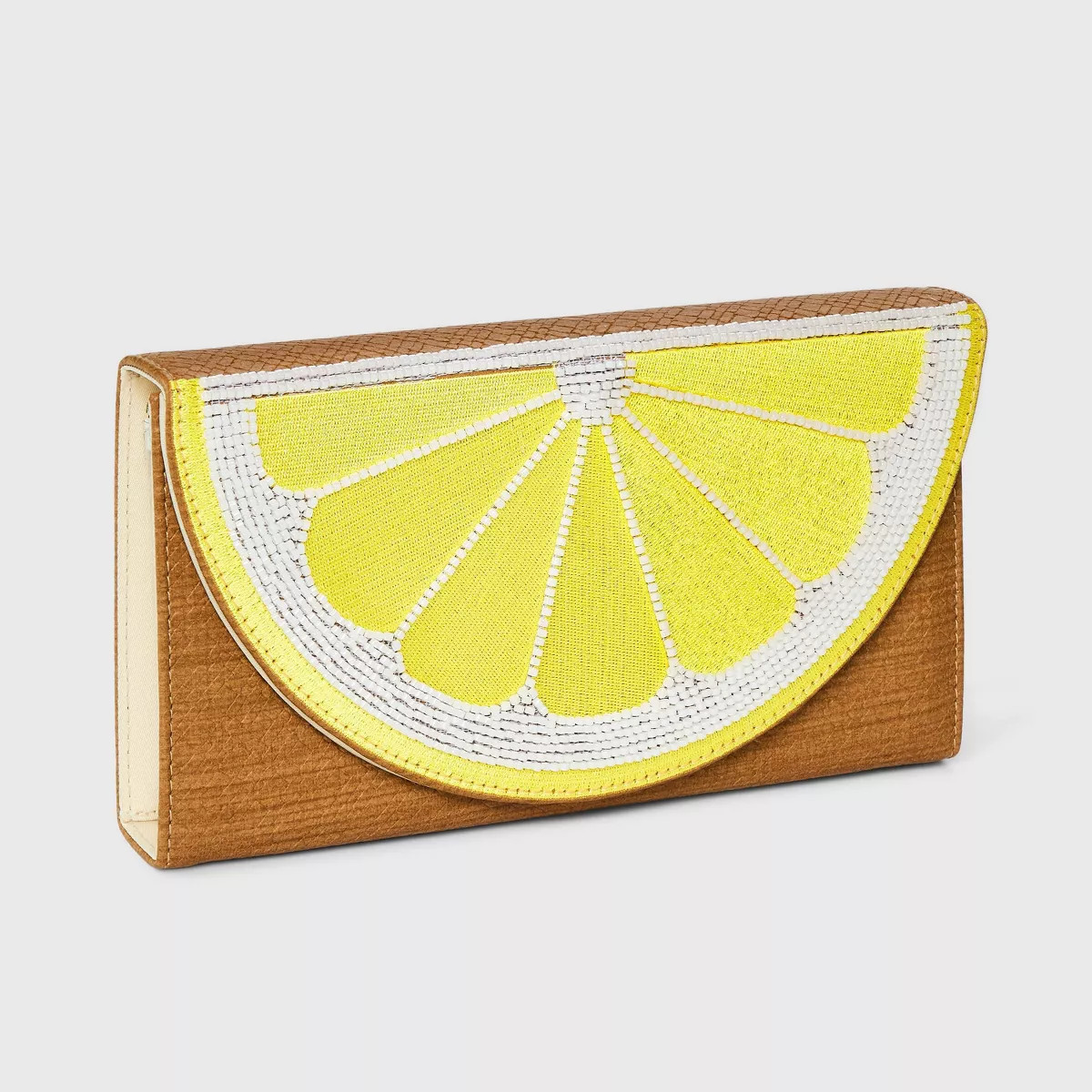 Textured Lemon Travel Folio with Mirror - A New Day™ Brown | Target