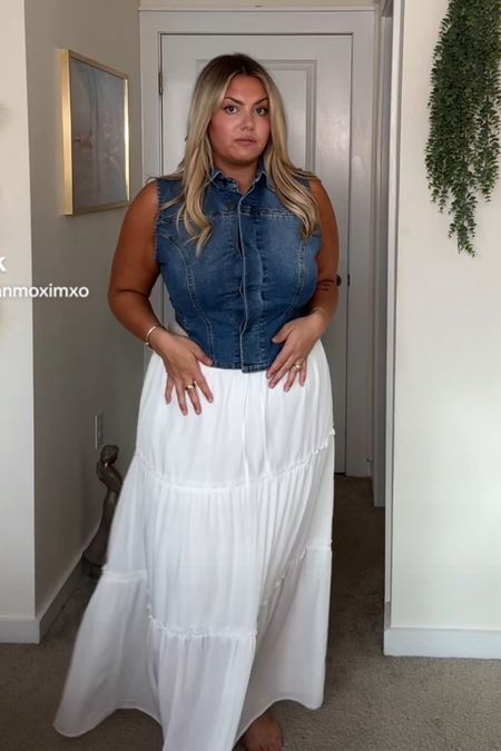 The skirt cants be linked but is called Ride It Out Denim Vest Top - Medium Wash from Fashion Nova! Skirt is linked  

#LTKMidsize #LTKStyleTip #LTKBeauty