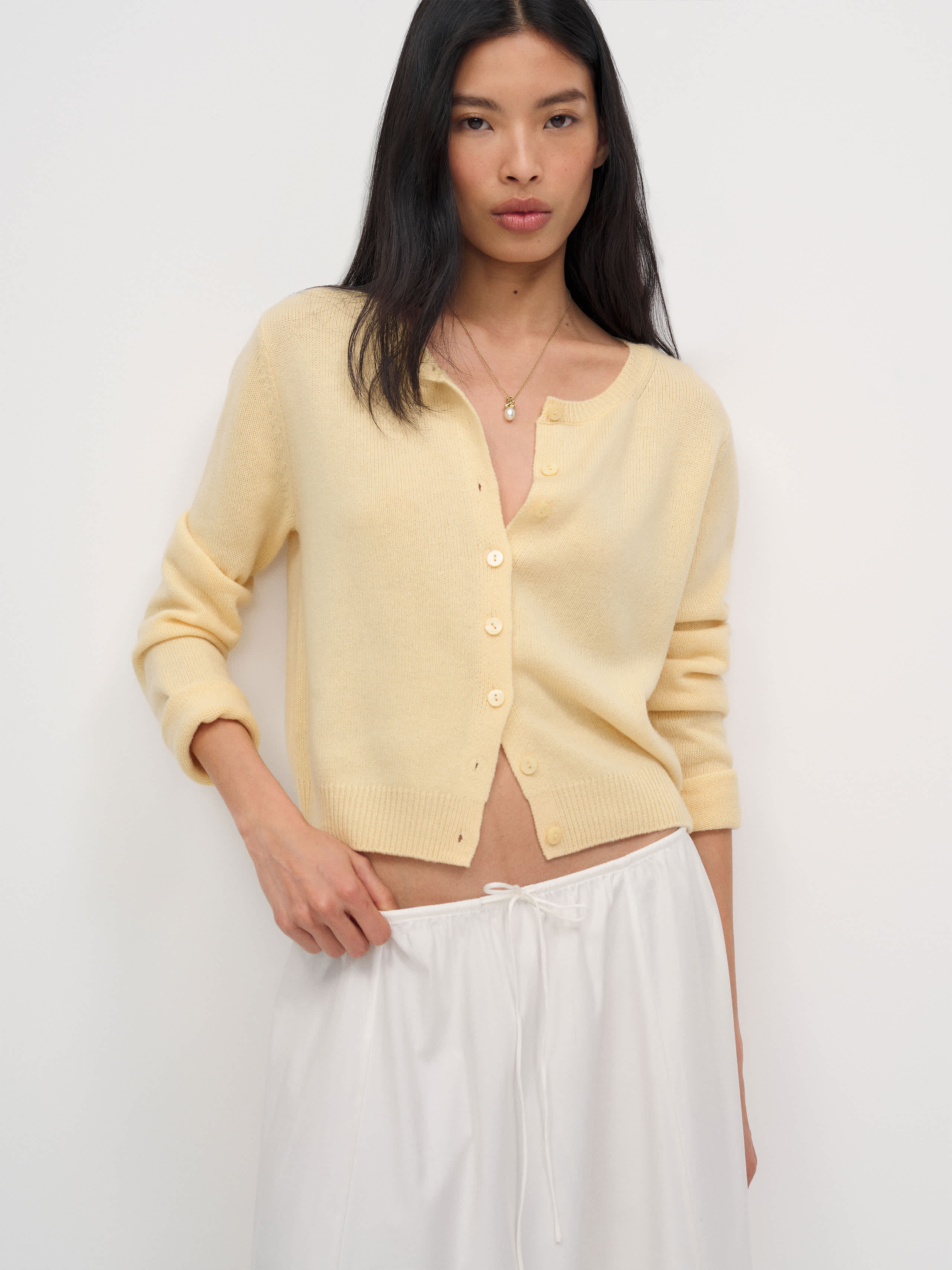 Clara Cashmere Crew Cardigan | Reformation (Global)