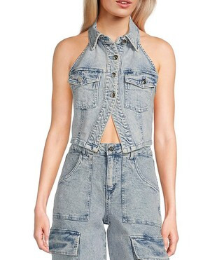 GB Denim Halter Vest | Dillard's | Dillard's