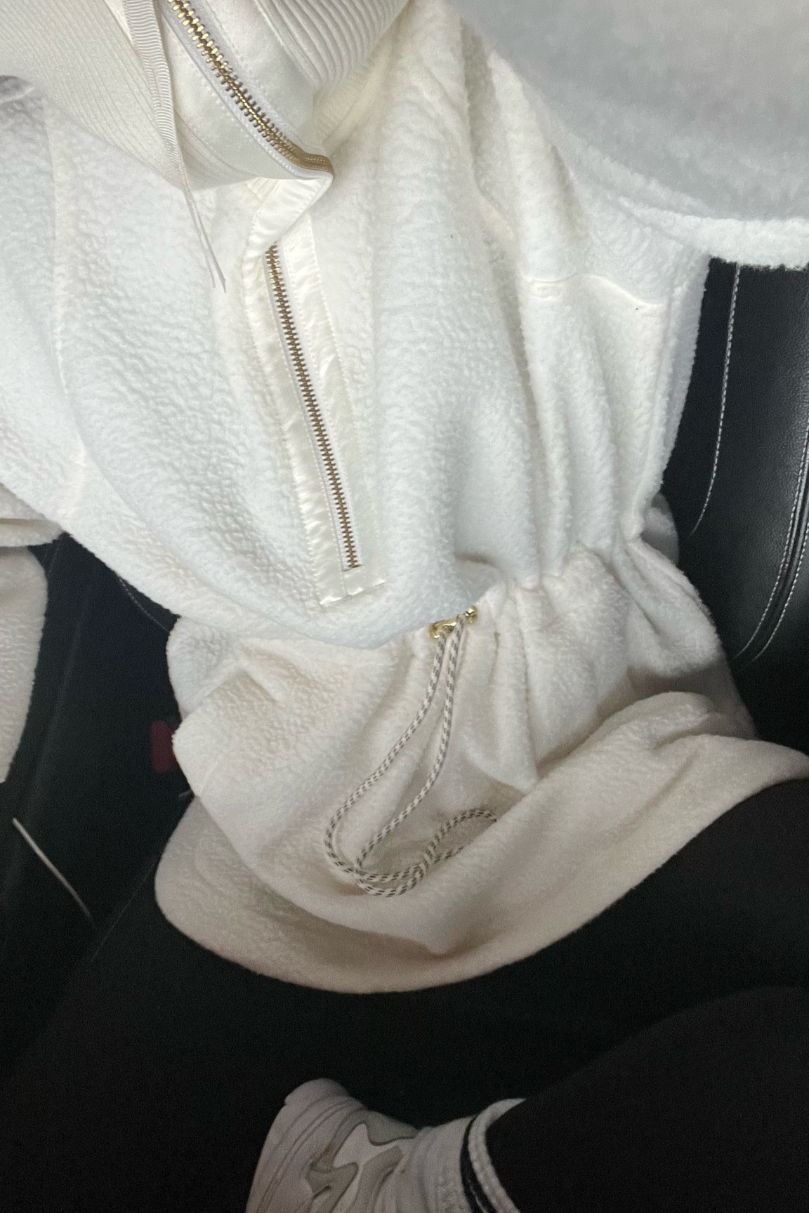 The ultimate casual outfit for running errands on a rainy day 

Fleece, fleece jacket, leggings, black leggings, dad trainers, trainers, new balance trainers, skims, Varley, sportswear, athleisurewear 

#LTKluxury #LTKfitness #LTKwinter