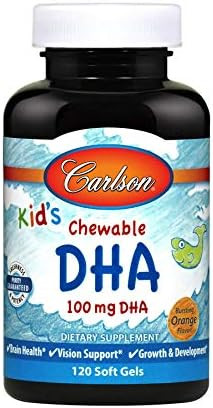 Carlson - Kid's Chewable DHA, 100 mg DHA, Brain Health, Vision Function, Growth & Development, Or... | Amazon (US)