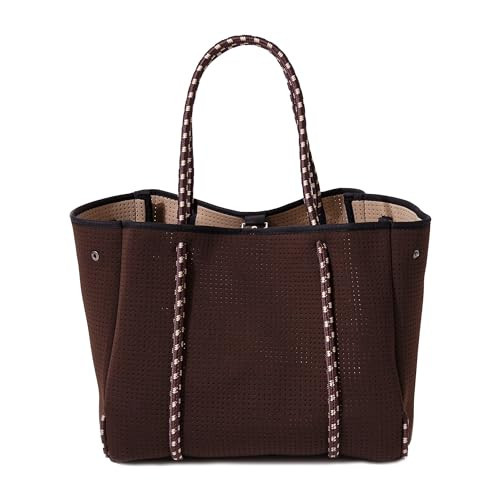 POPUPS Large Neoprene Tote Bag, Espresso - Lightweight and Water-Resistant Neoprene Bag | Amazon (US)