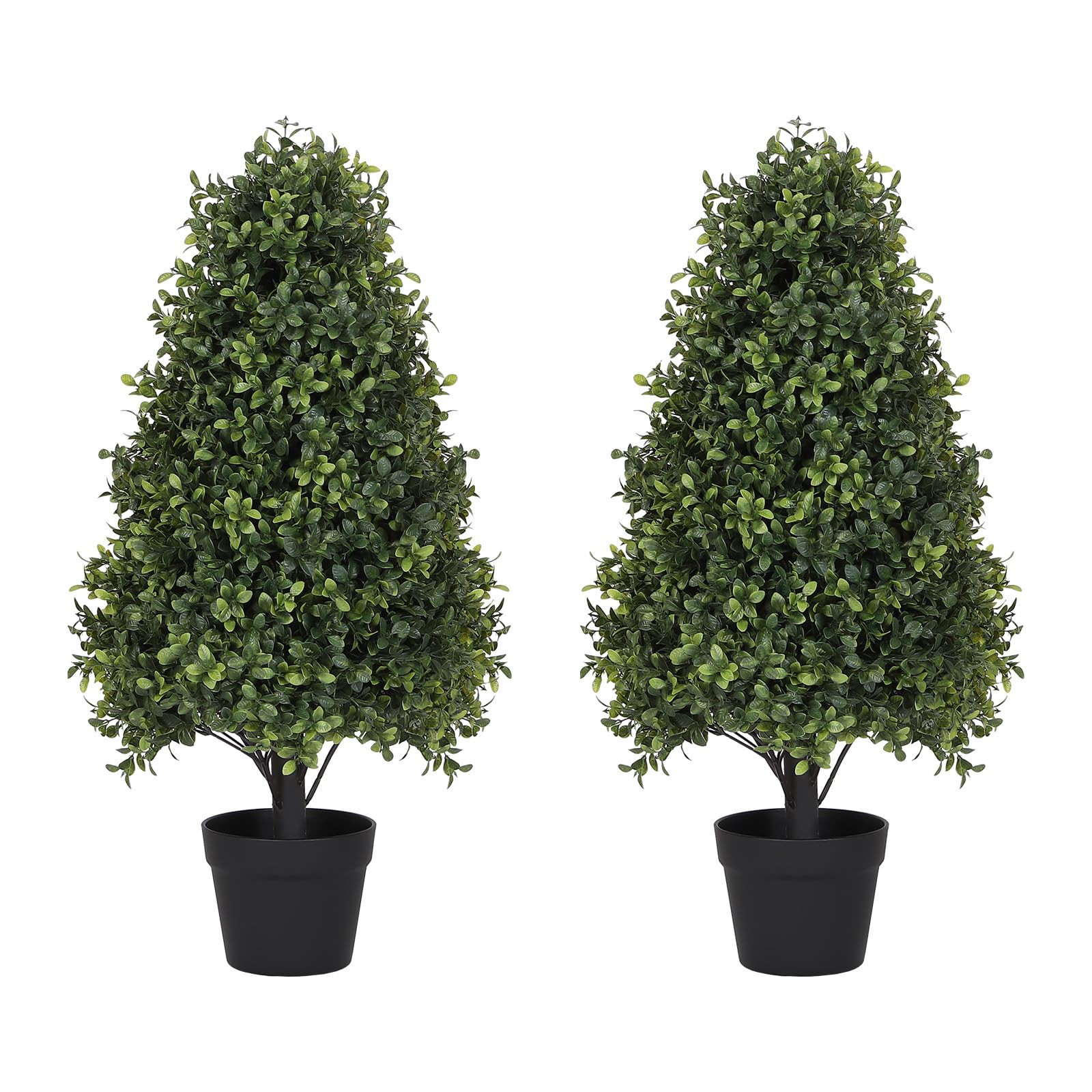 30" Boxwood Topiary Trees Artificial Outdoor Set of 2, UV Resistant Faux Plants for Front Porch P... | Amazon (US)