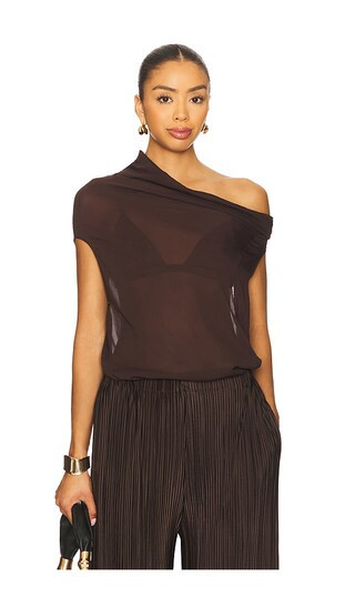 NICHOLAS Ryanne Top in Chocolate. - size 6 | Revolve Clothing (Global)