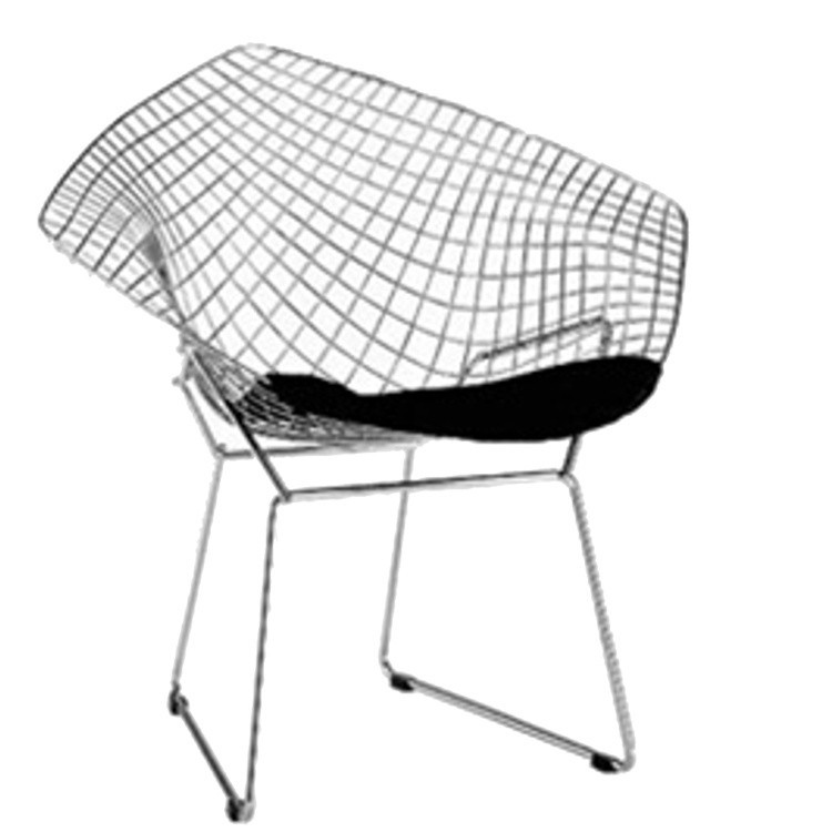 Fine Mod Imports Wire Diamond Chair in White | Walmart (US)