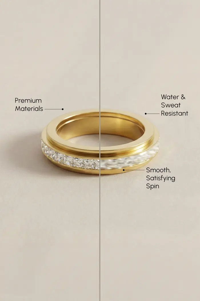 Crystal Statement Spinning Fidget Ring | Nordstrom