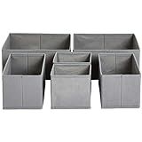Amazon Basics Cloth Drawer Storage Organizer Boxes, Set of 6 | Amazon (US)