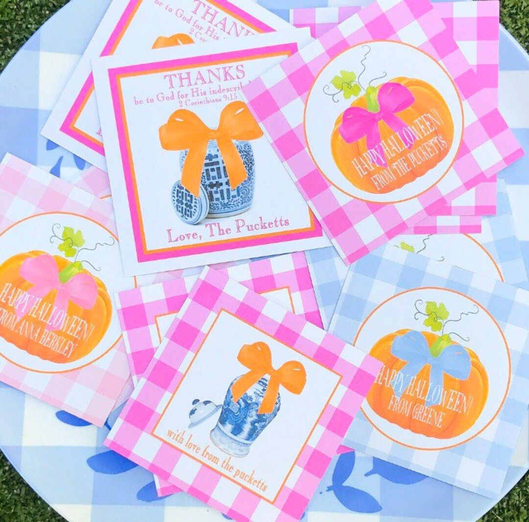 Pink and Orange Fall Gift Tags/stickers - Etsy | Etsy (US)