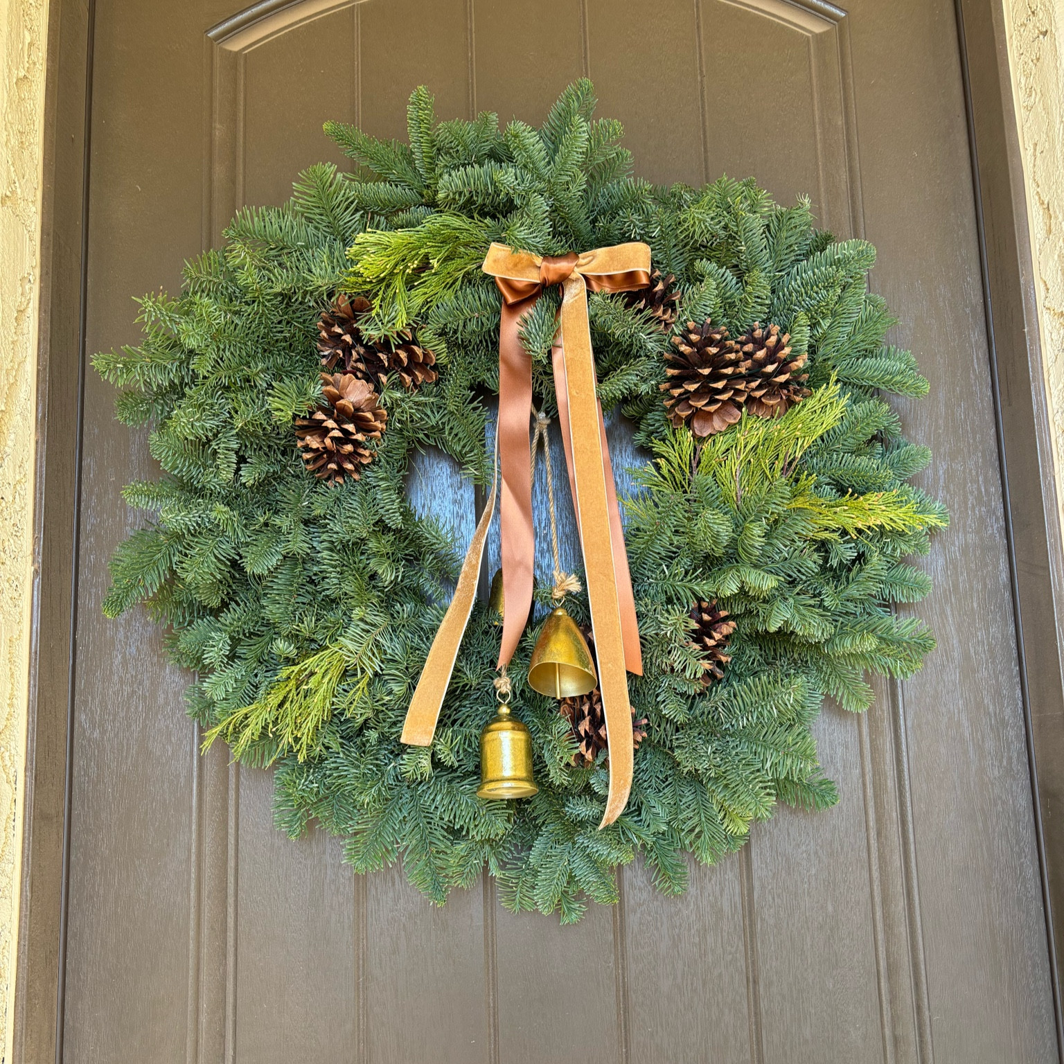 Costco wreath🎄 

#wreath #frontdoordecor #christmasdecor #decor #affordablefinds #christmasribbons #doorbells #holiday #seasonalfinds 

#LTKSeasonal #LTKHoliday #LTKHome