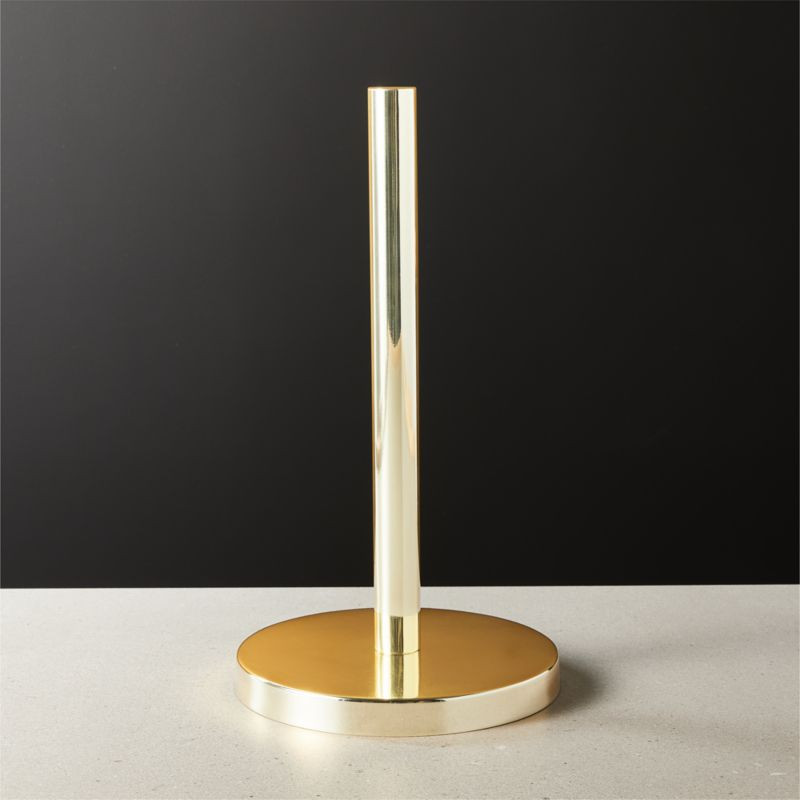Modern Polished Brass Paper Towel Holder + Reviews | CB2 | CB2