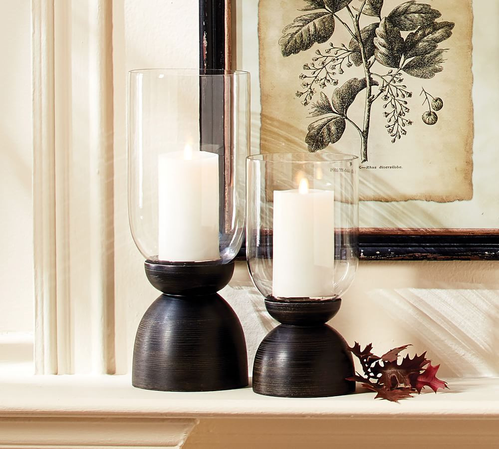 Como Wooden Hurricane - 16" | Pottery Barn (US)