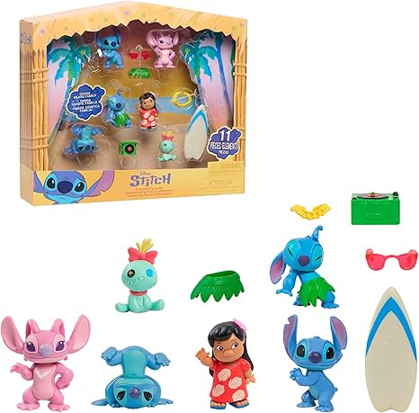 Just Play Disney Stitch Collectible Figure Set with Accessories, 11-Pieces, 2-inch Figurines, Col... | Amazon (US)