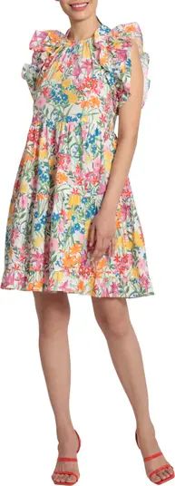 Floral Print Ruffle Stretch Cotton Dress | Nordstrom