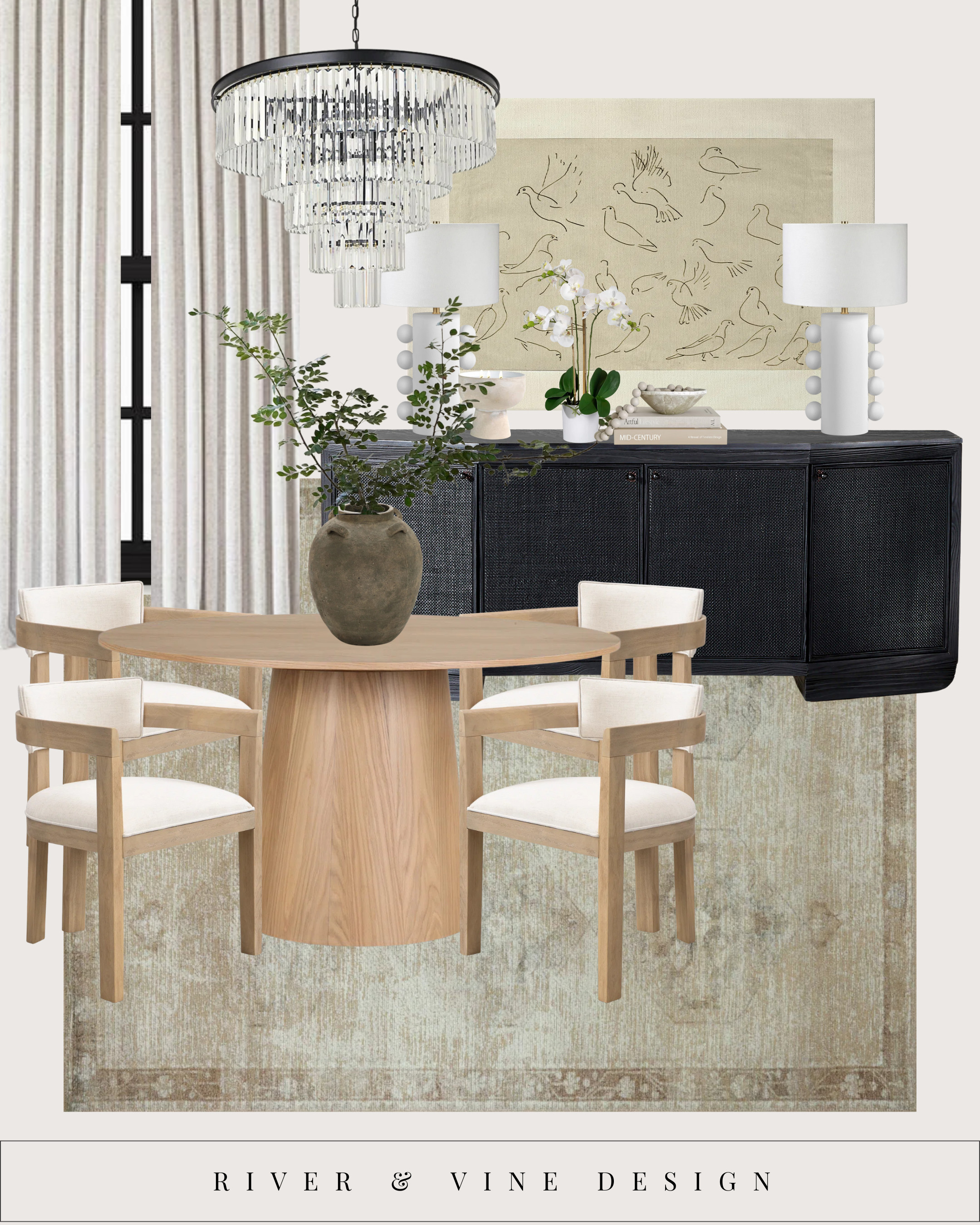 Elevated simplicity, timeless style. ✨
Shop this neutral dining room setup — a balance of oak warmth, linen texture, and modern lighting that makes every meal feel special.

🌿 Style tip: mix soft neutrals with matte black accents for a look that’s both grounded and sophisticated.
🛒 Tap to shop the pieces and save for your next dining room refresh.

neutral dining room decor, modern classic dining space, oak dining table, linen dining chairs, timeless home design, natural textures, modern lighting, River & Vine Design, cozy neutral interiors. 

 #LTKHome