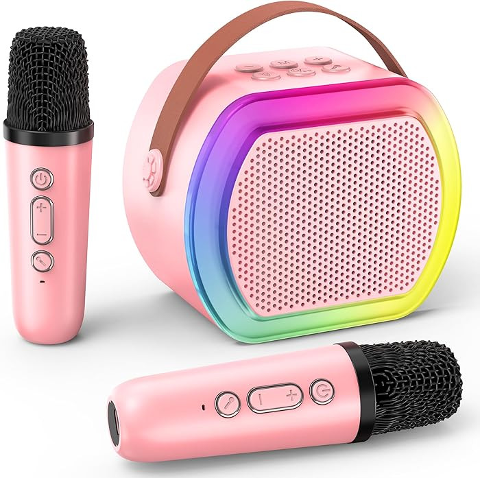 Mini Karaoke Machine with 2 Wireless Microphones,2025 TOP Kids Portable Karaoke Machine for 3, 4,... | Amazon (US)