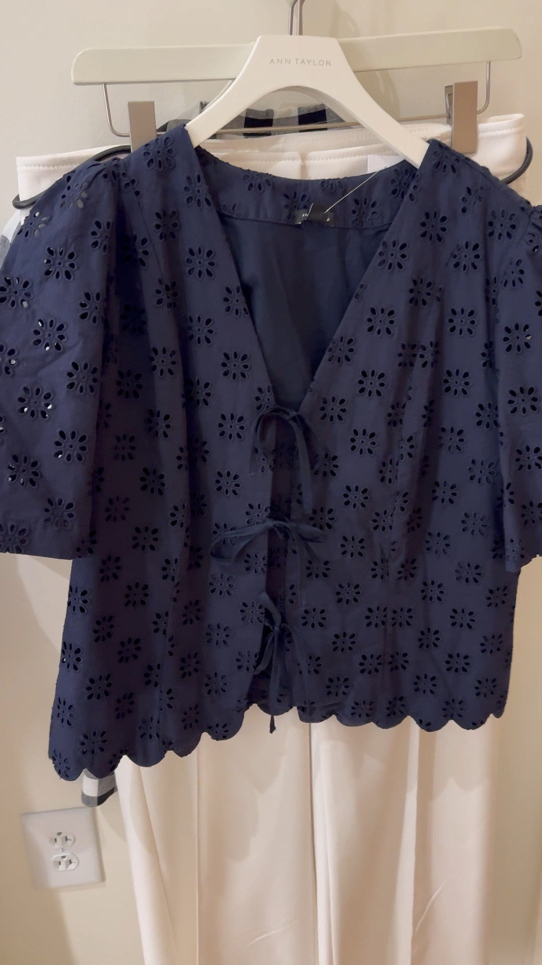 Current 40% off this beautiful eyelet top
Spring outfit, business casual outfit ￼
Also available in white

#LTKMothersDay #LTKWorkwear #LTKSeasonal