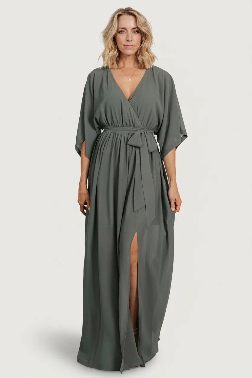 Kia Kimono Maxi Dress | Dark Sage | Baltic Born