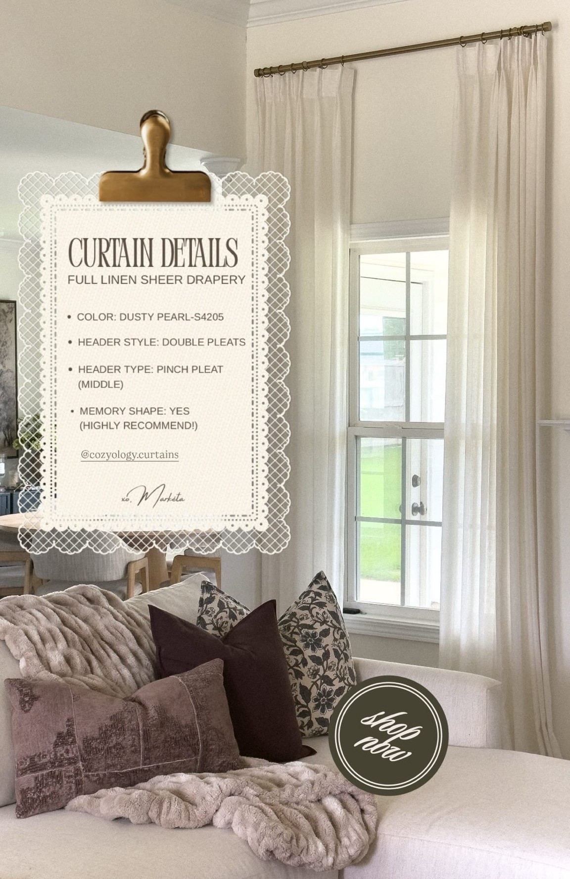 The prettiest sheer linen curtains