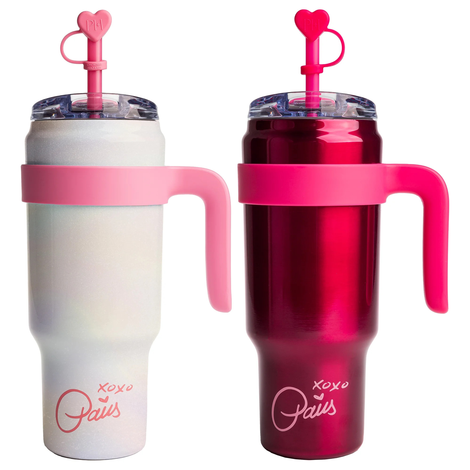 Paris Hilton 40oz Stainless Steel Tumbler Set, with Removable Handle, Straw, and Lid, 40 Ounce, 2... | Walmart (US)
