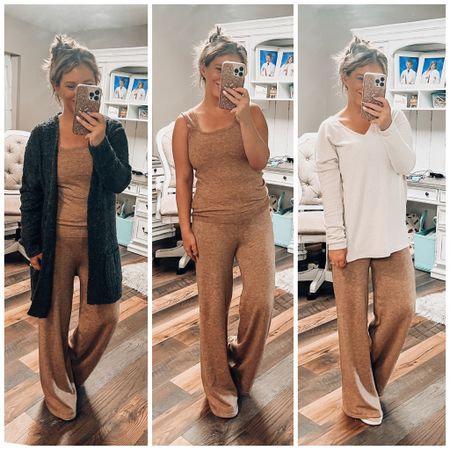 This 2 piece sweater set is so comfy and perfect for fall! It is TTS and I’m wearing the small. 

Fall Longe Set
Two piece sets
Two piece lounge sets 
Longe sets 

#LTKunder50 #LTKSeasonal #LTKstyletip