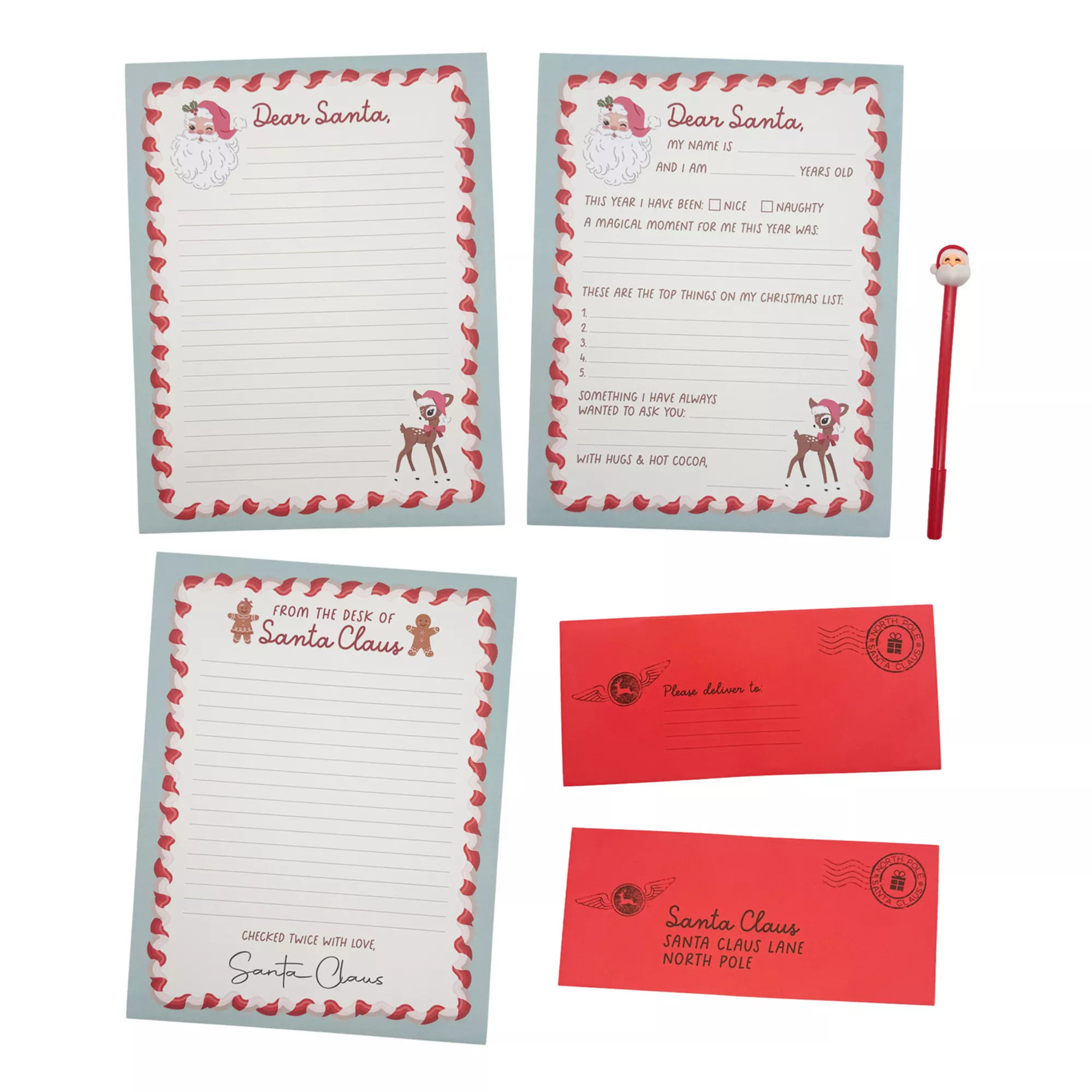 Dear Santa 12-Piece Letter Writing Kit, Red | Kohl's