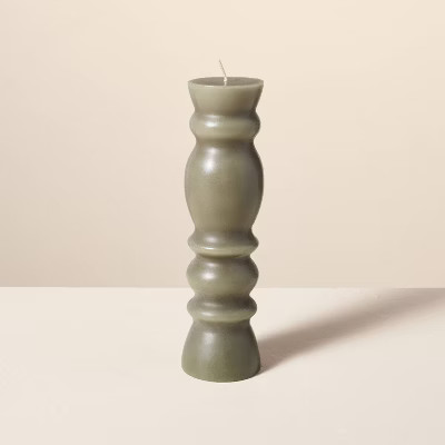 Spindle Sculpted Candle Green - Hearth & Hand™ with Magnolia | Target