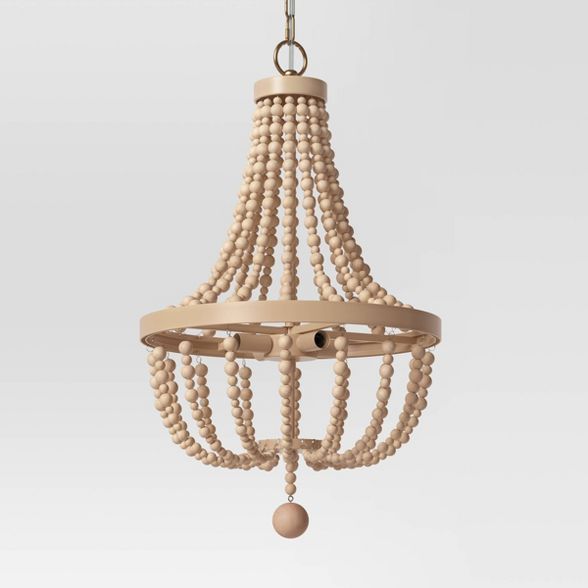 Large Chandelier Wooden Beads Natural Tone - Opalhouse™ | Target