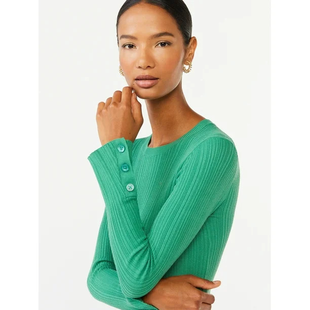 Scoop Women's Knit Long Sleeve Bodysuit | Walmart (US)