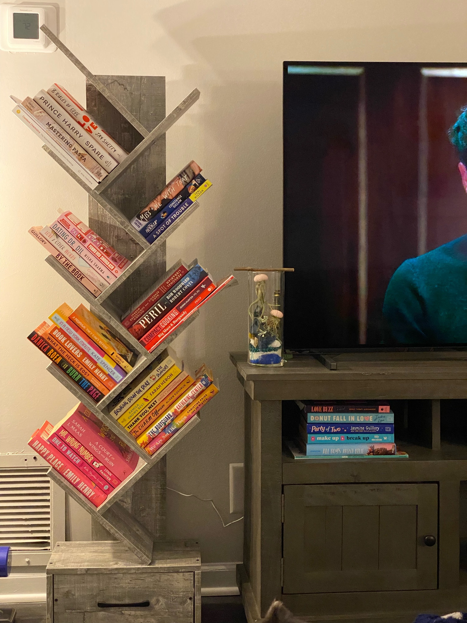 Unique bookcase, vertical bookshelf, bookcase tree, gray bookshelf, gray bookcase with storage, Amazon home finds

#LTKhome #LTKsalealert #LTKfindsunder100