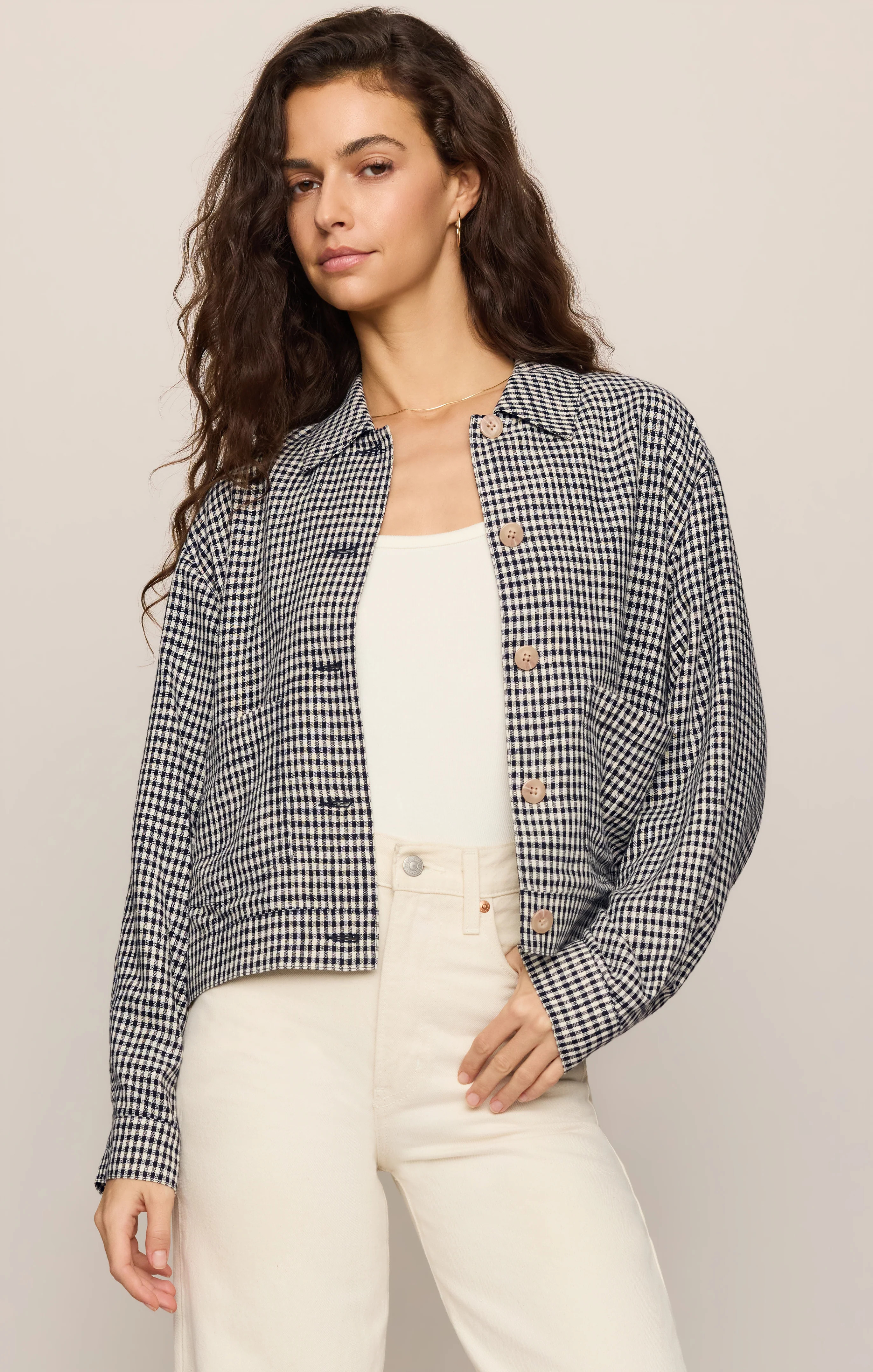 Z SUPPLY Women's Monroe Gingham Jacket, Eclipse, Small | Z Supply