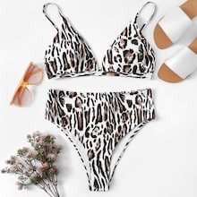 Random Leopard High Waist Bikini Set | SHEIN