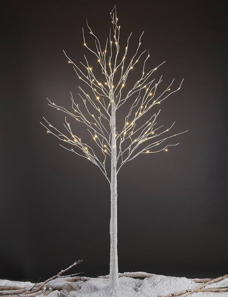 LIGHTSHARE 8FT 132 LED Birch Tree,Home,Festival,Party,Christmas,Indoor and Outdoor Use,Warm White | Amazon (US)